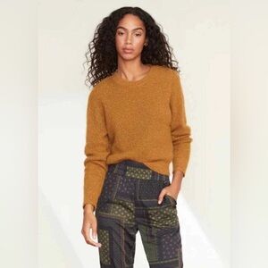 Veronica Beard Gold Tan Brown Crew Neck Knit Sweater sz S Oversized